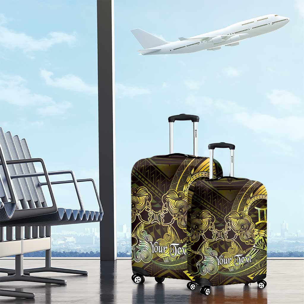 Personalised Polynesia Zodiac Gemini Luggage Cover Galaxy Polynesian Pattern Chest Tattoo Style