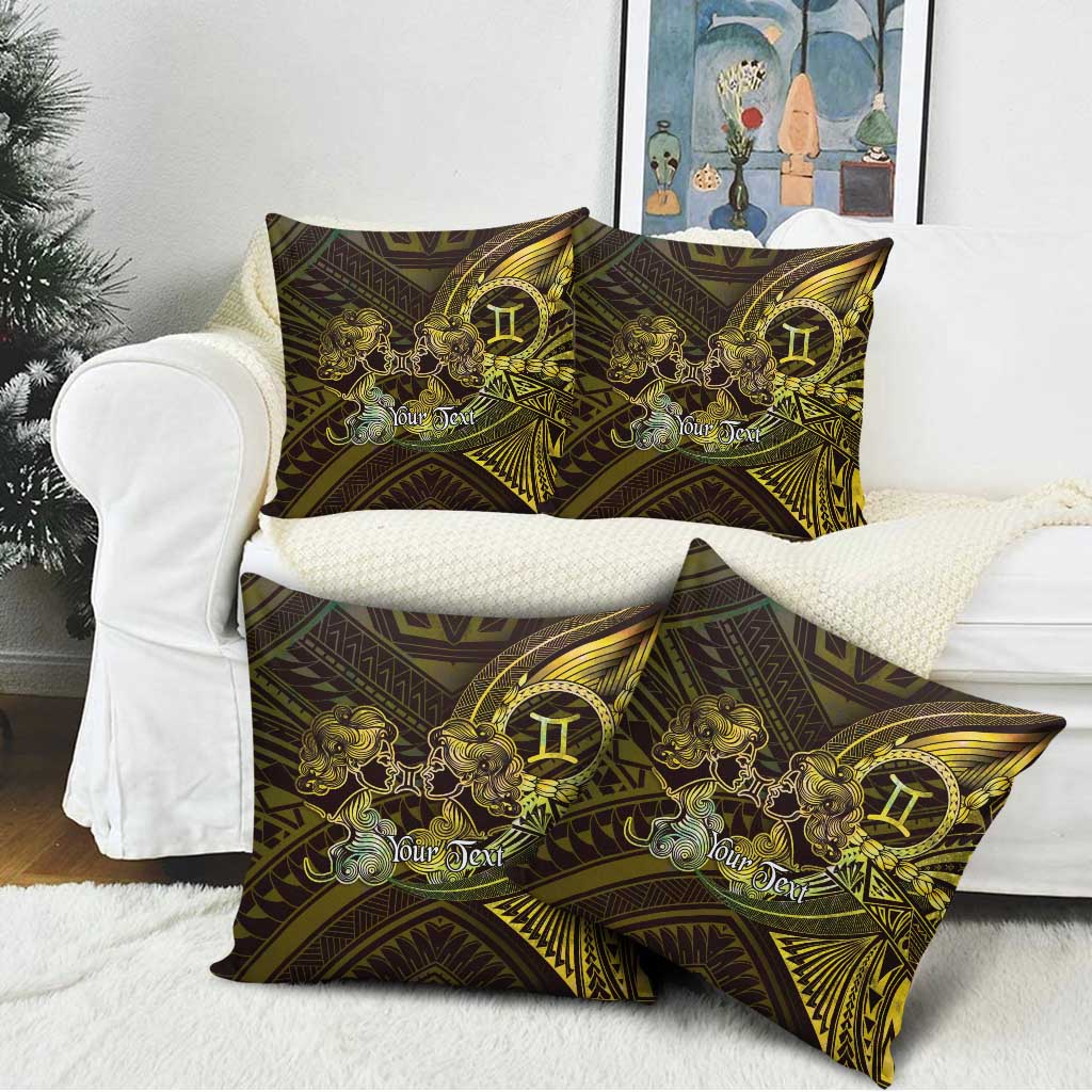 Personalised Polynesia Zodiac Gemini Pillow Cover Galaxy Polynesian Pattern Chest Tattoo Style