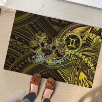 Personalised Polynesia Zodiac Gemini Rubber Doormat Galaxy Polynesian Pattern Chest Tattoo Style