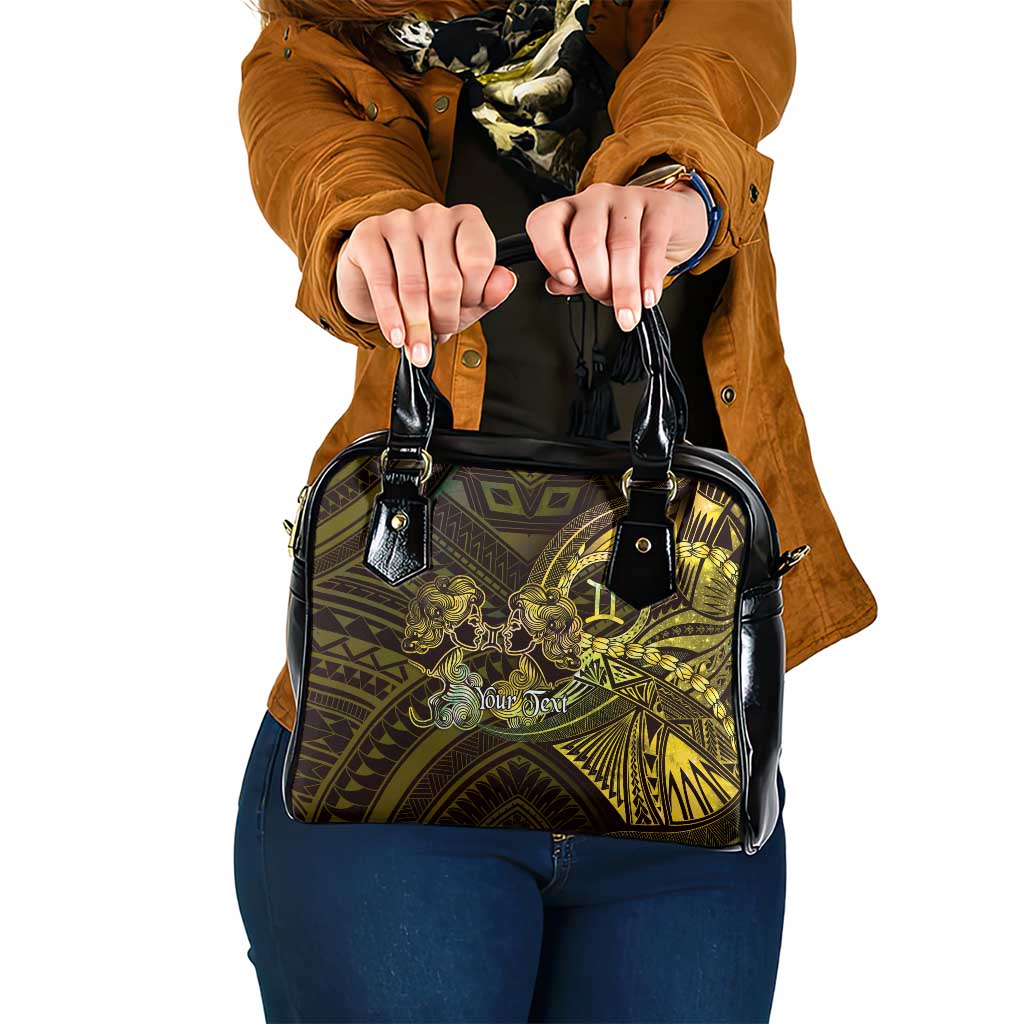 Personalised Polynesia Zodiac Gemini Shoulder Handbag Galaxy Polynesian Pattern Chest Tattoo Style