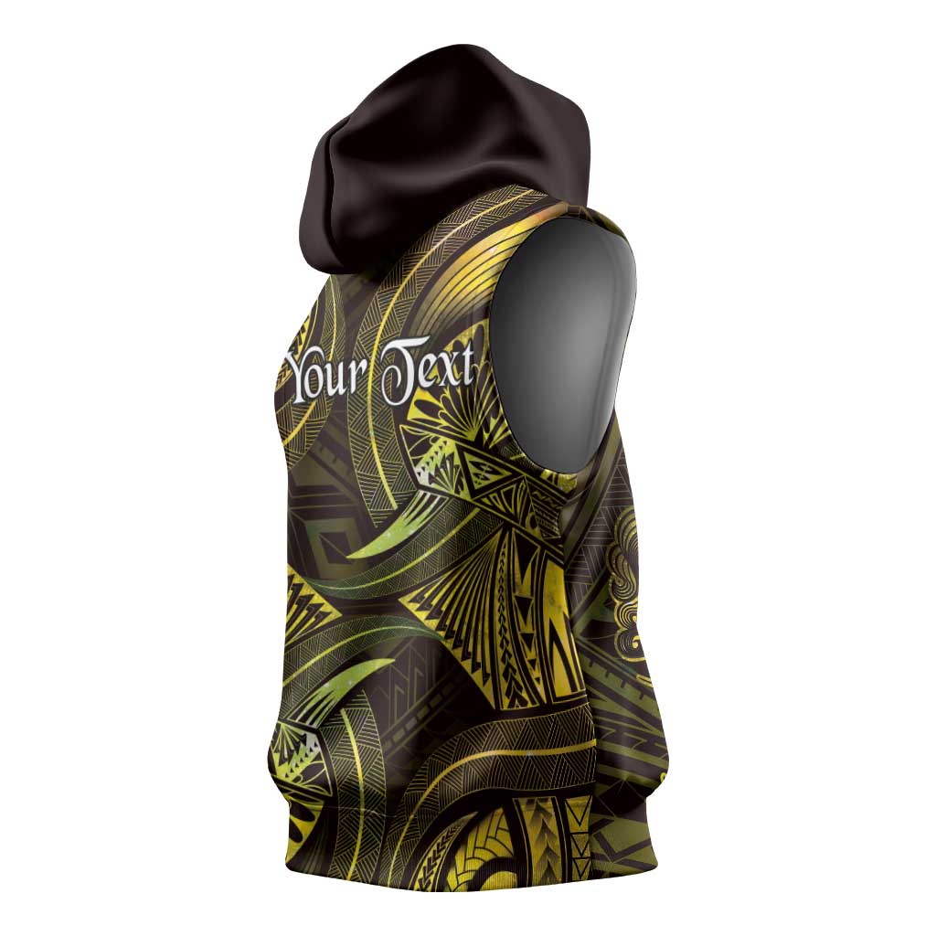 Personalised Polynesia Zodiac Gemini Sleeveless Hoodie Galaxy Polynesian Pattern Chest Tattoo Style
