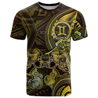 Personalised Polynesia Zodiac Gemini T Shirt Galaxy Polynesian Pattern Chest Tattoo Style