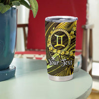 Personalised Polynesia Zodiac Gemini Tumbler Cup Galaxy Polynesian Pattern Chest Tattoo Style