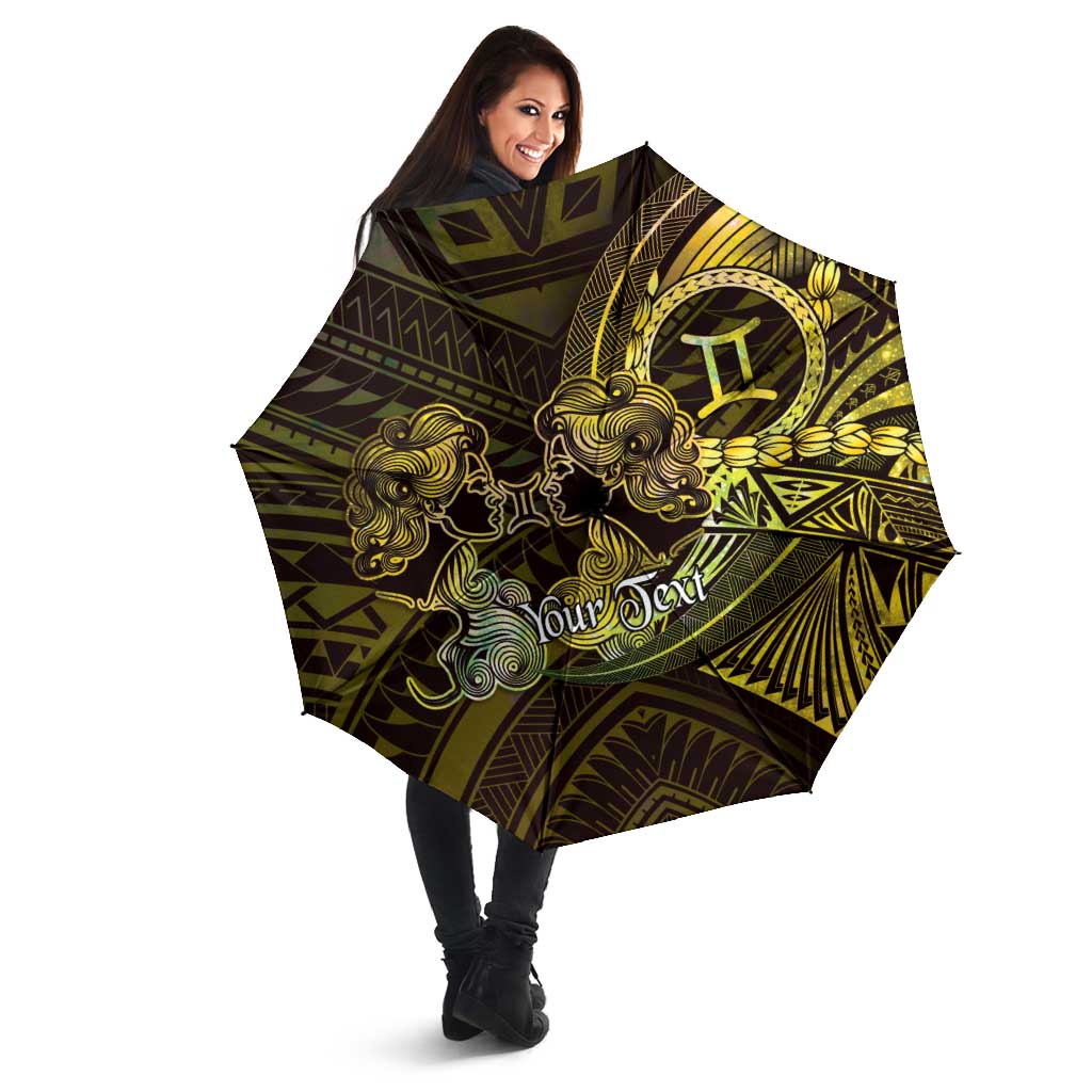 Personalised Polynesia Zodiac Gemini Umbrella Galaxy Polynesian Pattern Chest Tattoo Style