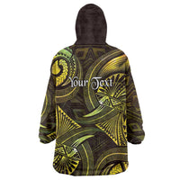 Personalised Polynesia Zodiac Gemini Wearable Blanket Hoodie Galaxy Polynesian Pattern Chest Tattoo Style