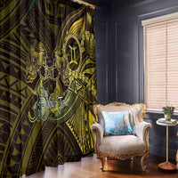 Personalised Polynesia Zodiac Gemini Window Curtain Galaxy Polynesian Pattern Chest Tattoo Style