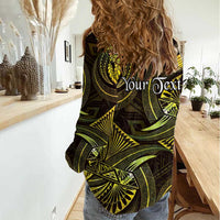 Personalised Polynesia Zodiac Gemini Women Casual Shirt Galaxy Polynesian Pattern Chest Tattoo Style