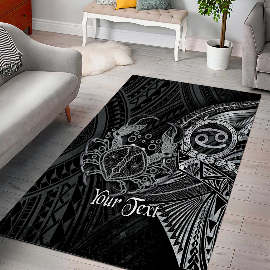 Personalised Polynesia Zodiac Cancer Area Rug Galaxy Polynesian Pattern Chest Tattoo Style