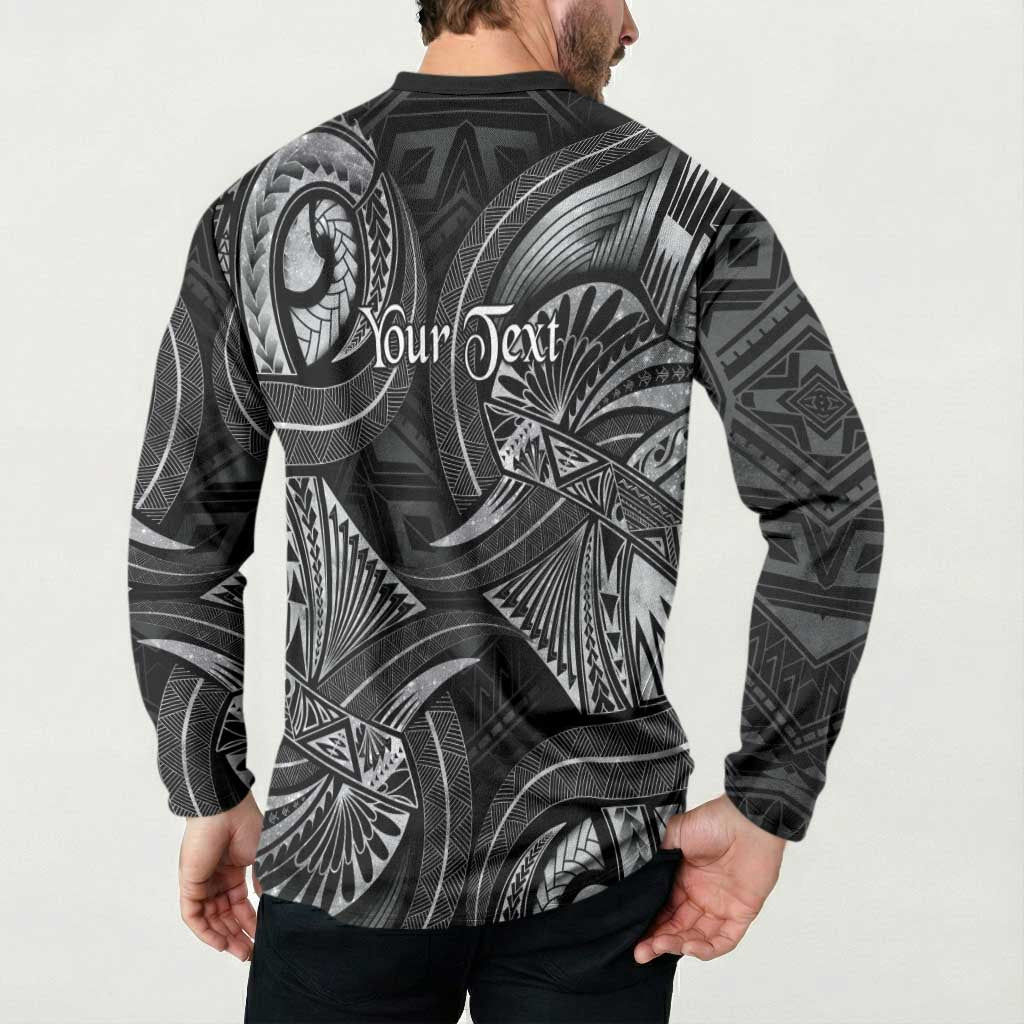 Personalised Polynesia Zodiac Cancer Button Sweatshirt Galaxy Polynesian Pattern Chest Tattoo Style