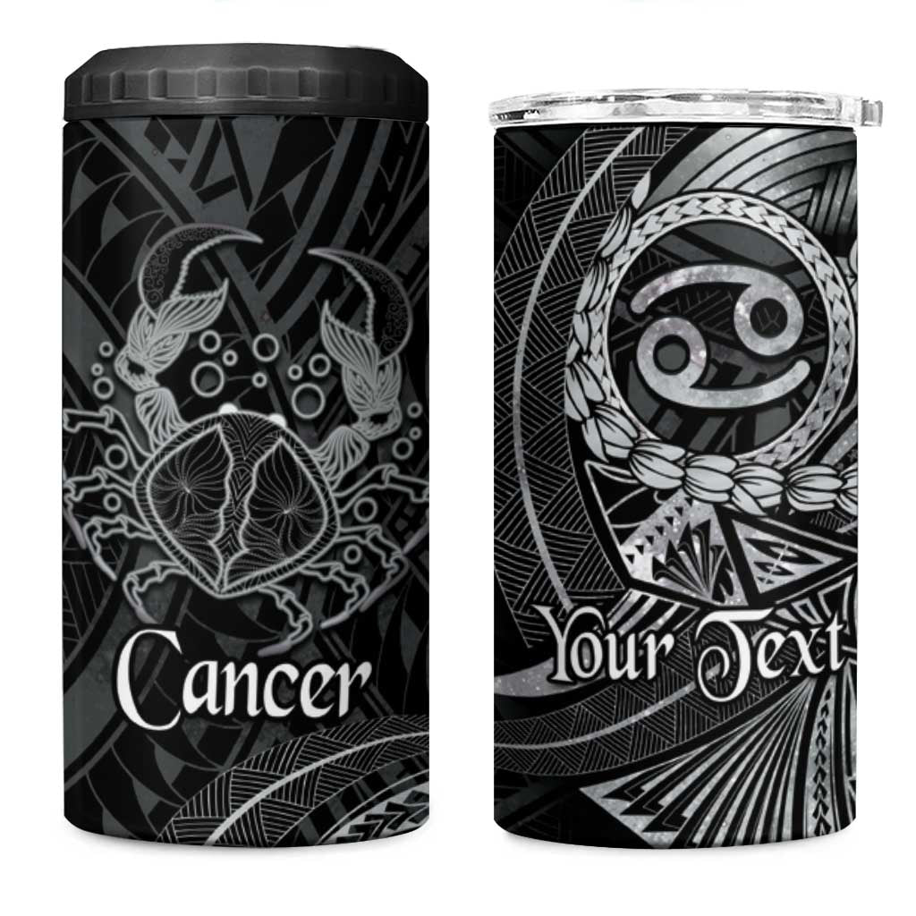 Personalised Polynesia Zodiac Cancer 4 in 1 Can Cooler Tumbler Galaxy Polynesian Pattern Chest Tattoo Style