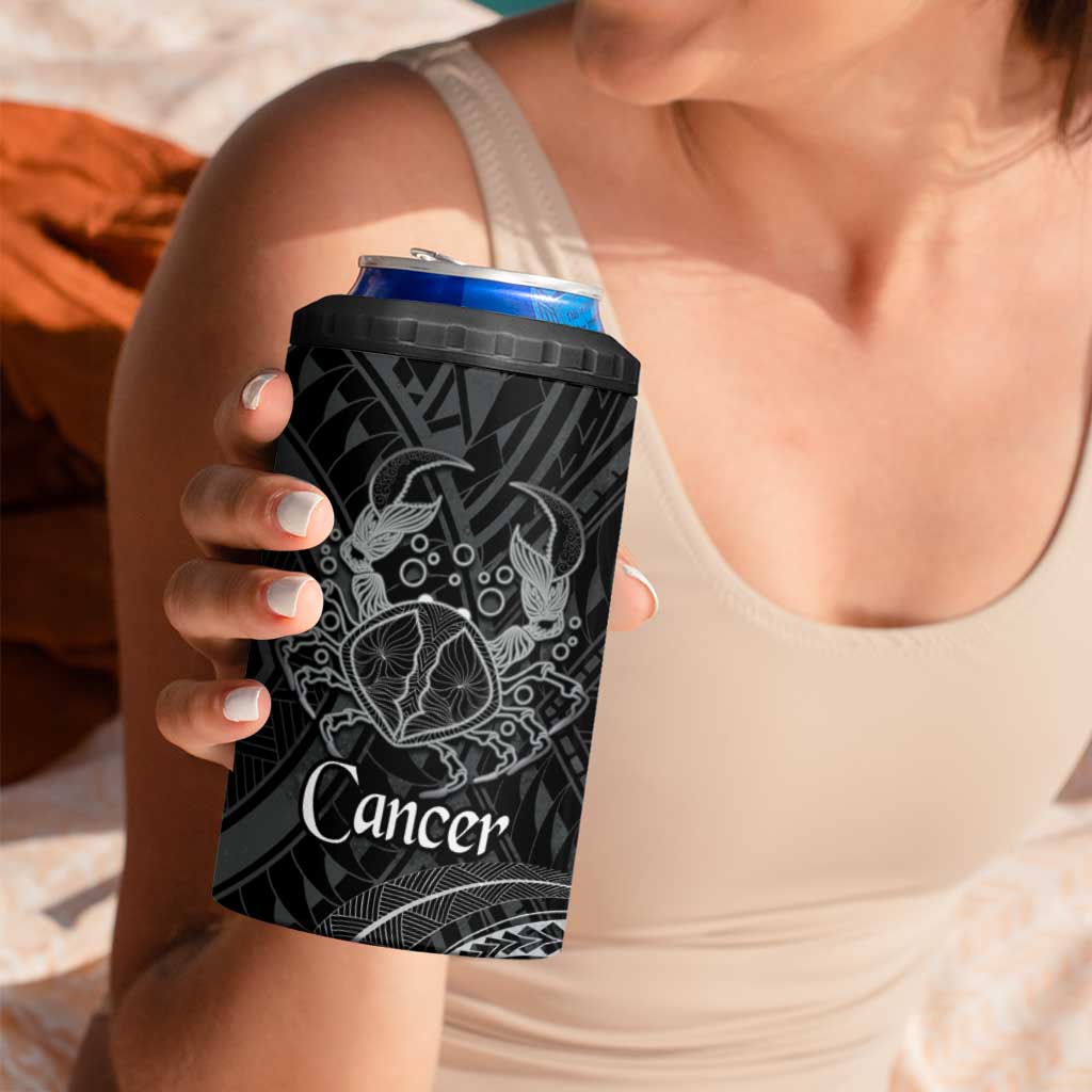 Personalised Polynesia Zodiac Cancer 4 in 1 Can Cooler Tumbler Galaxy Polynesian Pattern Chest Tattoo Style