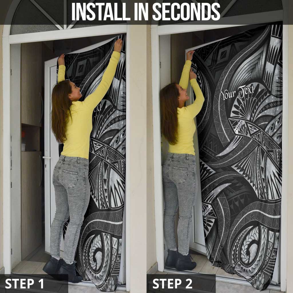 Personalised Polynesia Zodiac Cancer Door Cover Galaxy Polynesian Pattern Chest Tattoo Style