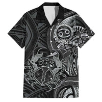 Personalised Polynesia Zodiac Cancer Family Matching Long Sleeve Bodycon Dress and Hawaiian Shirt Galaxy Polynesian Pattern Chest Tattoo Style LT14 Dad's Shirt - Short Sleeve Black - Polynesian Pride