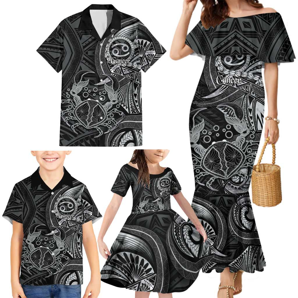 Personalised Polynesia Zodiac Cancer Family Matching Mermaid Dress and Hawaiian Shirt Galaxy Polynesian Pattern Chest Tattoo Style LT14 - Polynesian Pride