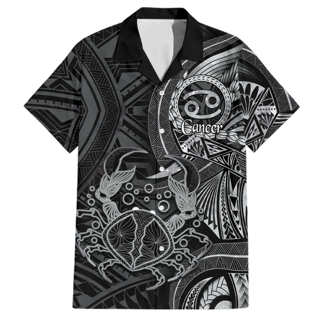 Personalised Polynesia Zodiac Cancer Family Matching Off Shoulder Maxi Dress and Hawaiian Shirt Galaxy Polynesian Pattern Chest Tattoo Style