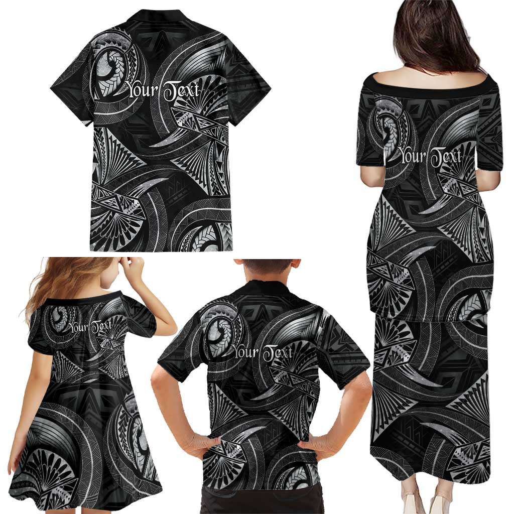 Personalised Polynesia Zodiac Cancer Family Matching Puletasi and Hawaiian Shirt Galaxy Polynesian Pattern Chest Tattoo Style