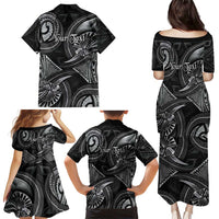Personalised Polynesia Zodiac Cancer Family Matching Puletasi and Hawaiian Shirt Galaxy Polynesian Pattern Chest Tattoo Style