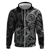 Personalised Polynesia Zodiac Cancer Hoodie Galaxy Polynesian Pattern Chest Tattoo Style