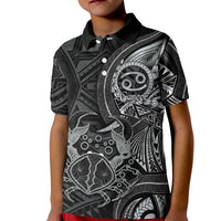 Personalised Polynesia Zodiac Cancer Kid Polo Shirt Galaxy Polynesian Pattern Chest Tattoo Style