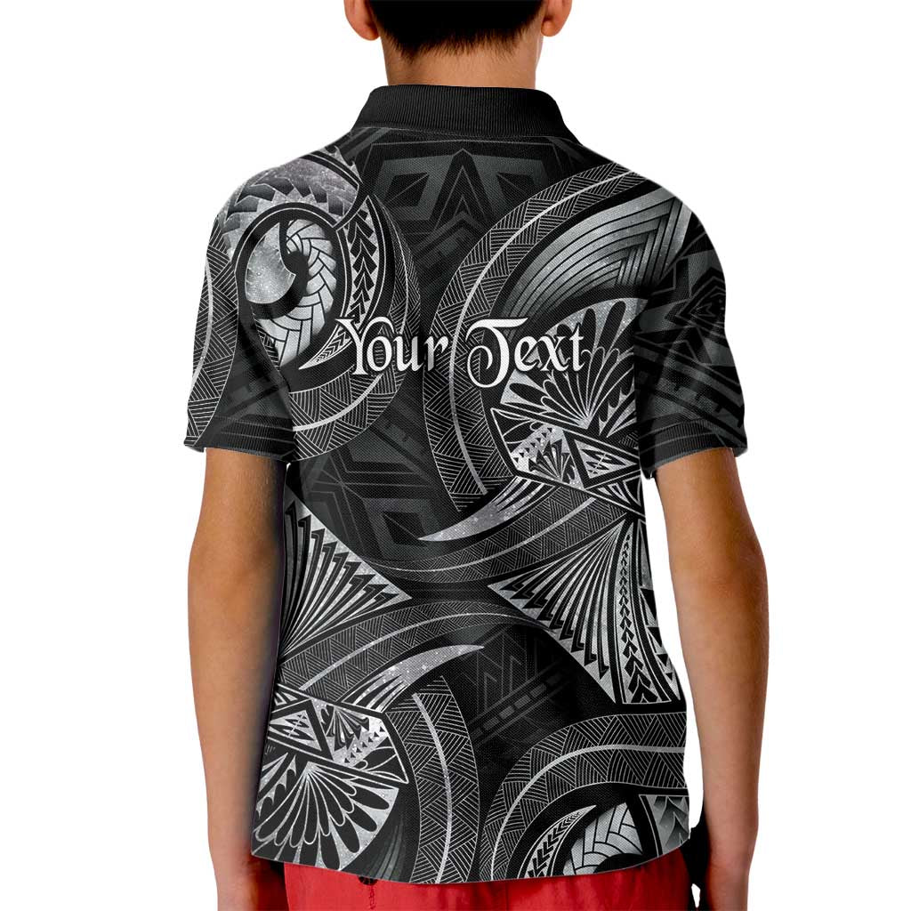 Personalised Polynesia Zodiac Cancer Kid Polo Shirt Galaxy Polynesian Pattern Chest Tattoo Style
