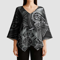 Personalised Polynesia Zodiac Cancer Kimono Sleeve Blouse Galaxy Polynesian Pattern Chest Tattoo Style