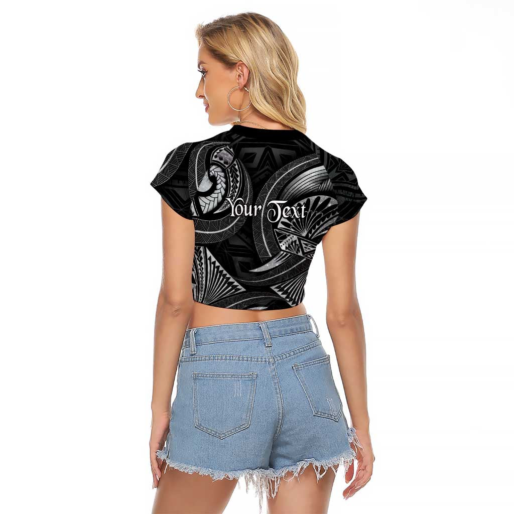 Personalised Polynesia Zodiac Cancer Raglan Cropped T Shirt Galaxy Polynesian Pattern Chest Tattoo Style