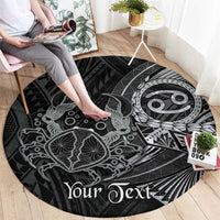 Personalised Polynesia Zodiac Cancer Round Carpet Galaxy Polynesian Pattern Chest Tattoo Style