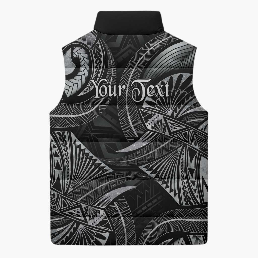 Personalised Polynesia Zodiac Cancer Sleeveless Puffer Jacket Galaxy Polynesian Pattern Chest Tattoo Style