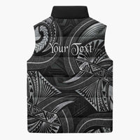 Personalised Polynesia Zodiac Cancer Sleeveless Puffer Jacket Galaxy Polynesian Pattern Chest Tattoo Style