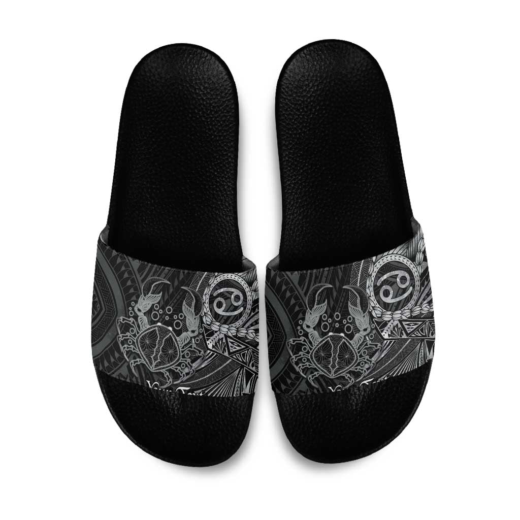 Personalised Polynesia Zodiac Cancer Slide Sandals Galaxy Polynesian Pattern Chest Tattoo Style