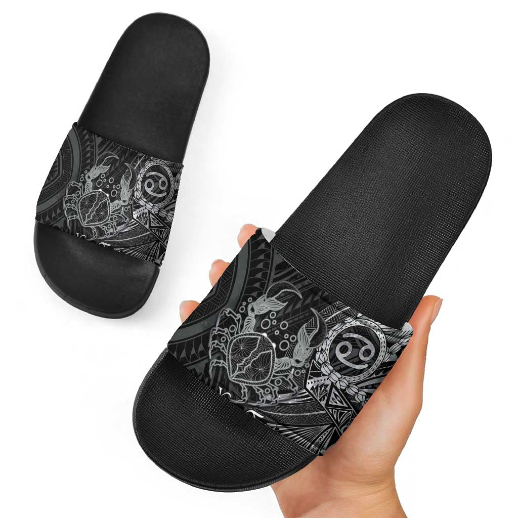 Personalised Polynesia Zodiac Cancer Slide Sandals Galaxy Polynesian Pattern Chest Tattoo Style