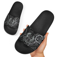 Personalised Polynesia Zodiac Cancer Slide Sandals Galaxy Polynesian Pattern Chest Tattoo Style