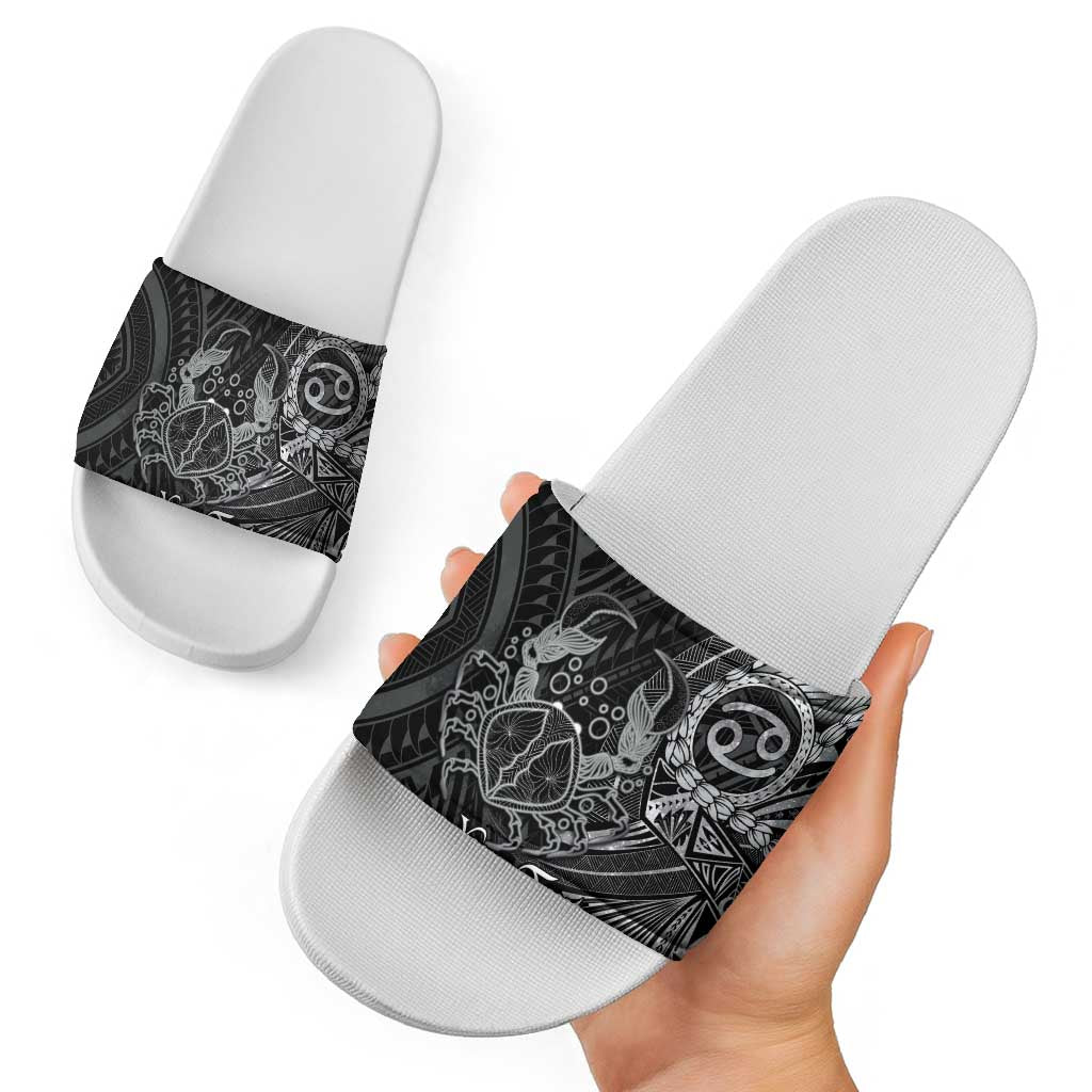 Personalised Polynesia Zodiac Cancer Slide Sandals Galaxy Polynesian Pattern Chest Tattoo Style