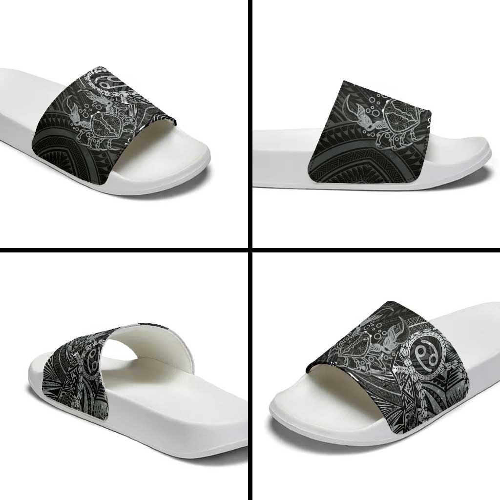 Personalised Polynesia Zodiac Cancer Slide Sandals Galaxy Polynesian Pattern Chest Tattoo Style