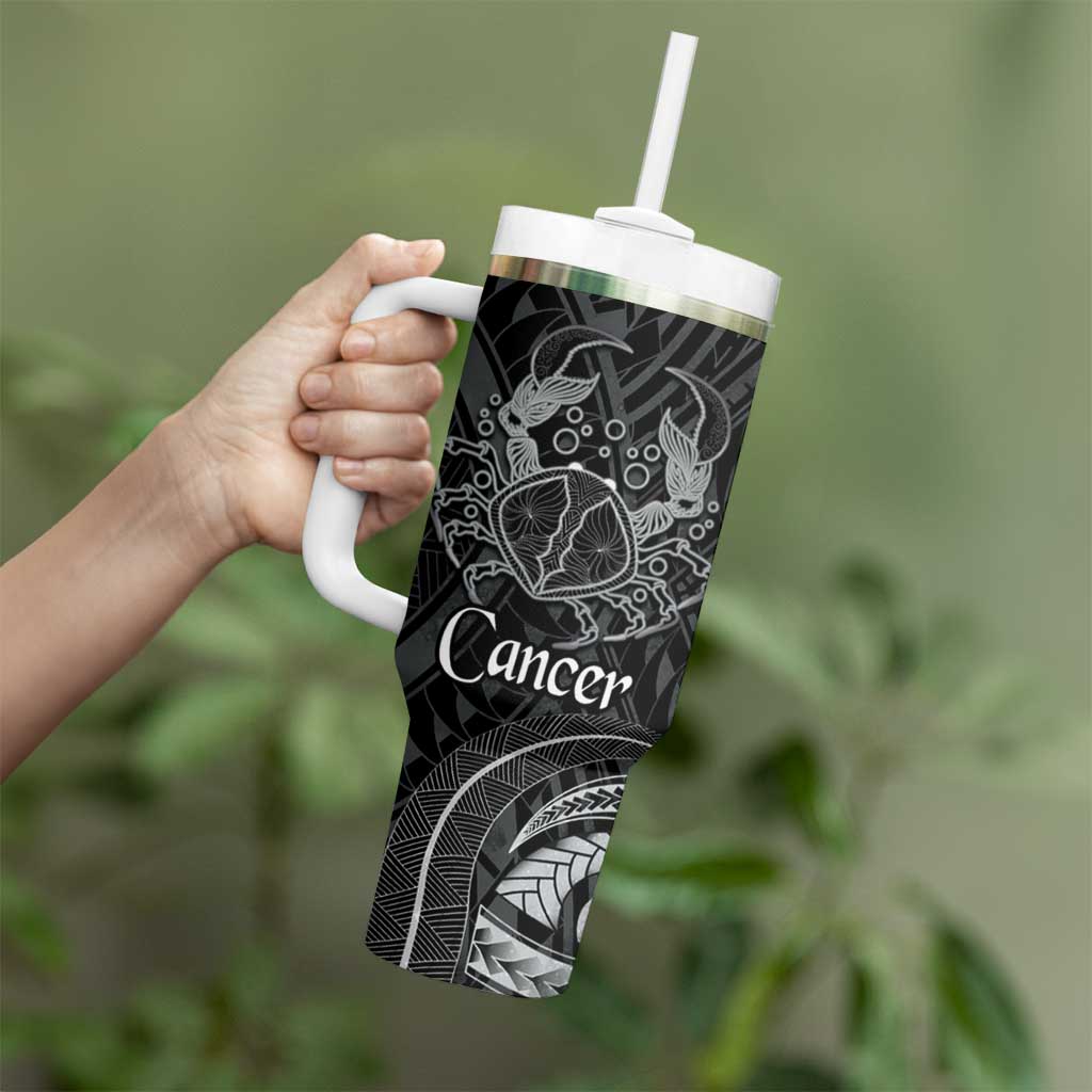 Personalised Polynesia Zodiac Cancer Tumbler With Handle Galaxy Polynesian Pattern Chest Tattoo Style