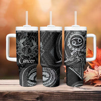 Personalised Polynesia Zodiac Cancer Tumbler With Handle Galaxy Polynesian Pattern Chest Tattoo Style
