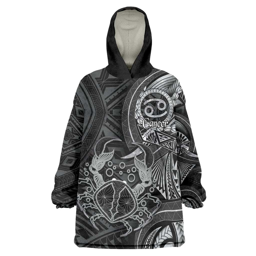 Personalised Polynesia Zodiac Cancer Wearable Blanket Hoodie Galaxy Polynesian Pattern Chest Tattoo Style