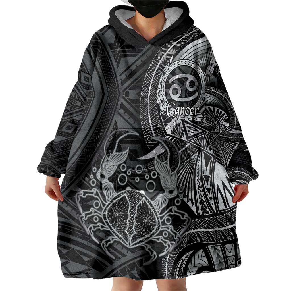 Personalised Polynesia Zodiac Cancer Wearable Blanket Hoodie Galaxy Polynesian Pattern Chest Tattoo Style