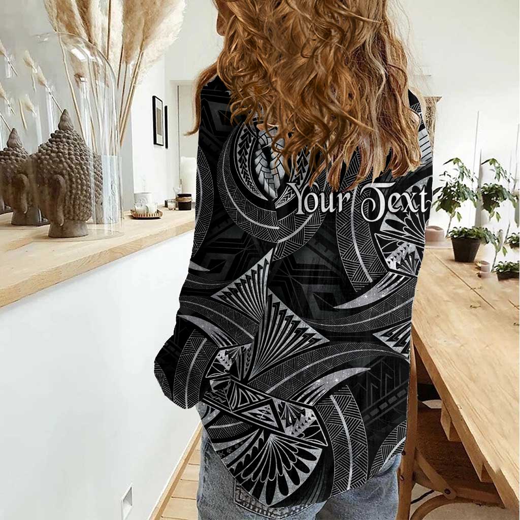 Personalised Polynesia Zodiac Cancer Women Casual Shirt Galaxy Polynesian Pattern Chest Tattoo Style
