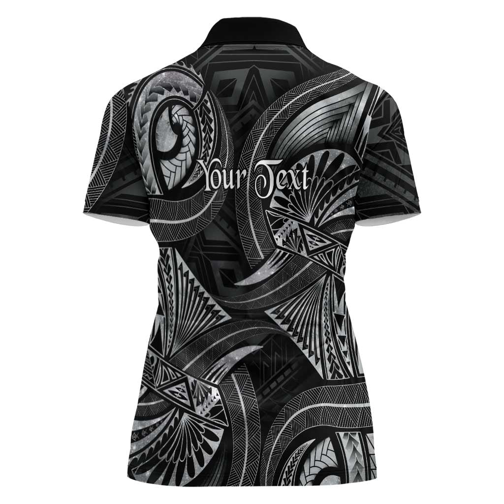 Personalised Polynesia Zodiac Cancer Women Polo Shirt Galaxy Polynesian Pattern Chest Tattoo Style