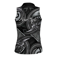 Personalised Polynesia Zodiac Cancer Women Sleeveless Polo Shirt Galaxy Polynesian Pattern Chest Tattoo Style