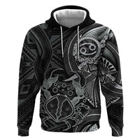 Personalised Polynesia Zodiac Cancer Zip Hoodie Galaxy Polynesian Pattern Chest Tattoo Style