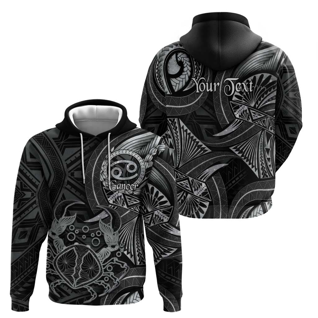 Personalised Polynesia Zodiac Cancer Zip Hoodie Galaxy Polynesian Pattern Chest Tattoo Style