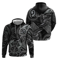 Personalised Polynesia Zodiac Cancer Zip Hoodie Galaxy Polynesian Pattern Chest Tattoo Style