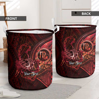 Personalised Polynesia Zodiac Scorpio Laundry Basket Galaxy Polynesian Pattern Chest Tattoo Style