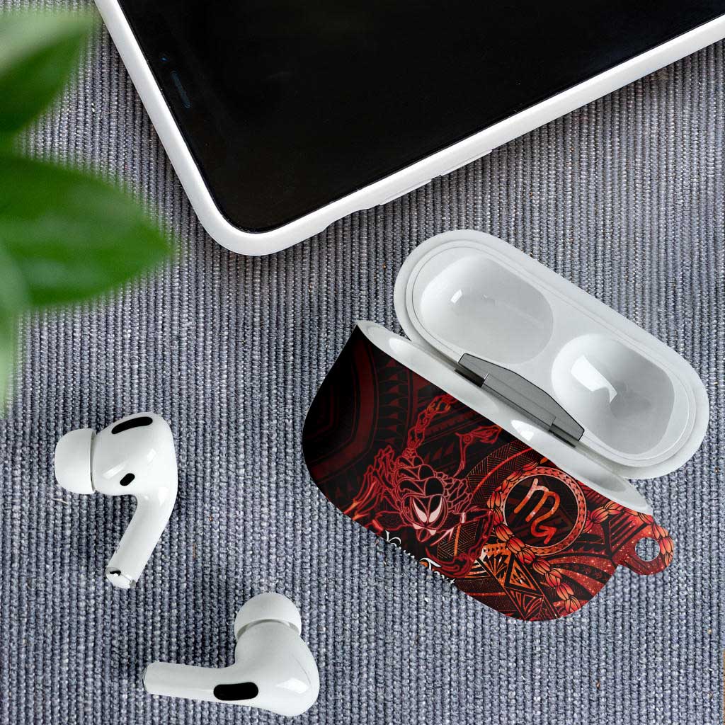 Personalised Polynesia Zodiac Scorpio AirPods Case Galaxy Polynesian Pattern Chest Tattoo Style