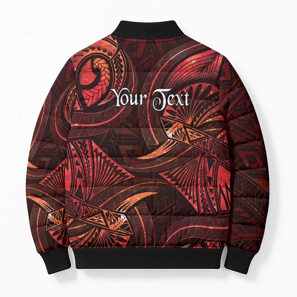 Personalised Polynesia Zodiac Scorpio Bomber Puffer Jacket Galaxy Polynesian Pattern Chest Tattoo Style