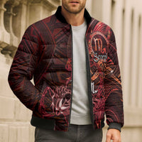 Personalised Polynesia Zodiac Scorpio Bomber Puffer Jacket Galaxy Polynesian Pattern Chest Tattoo Style