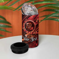 Personalised Polynesia Zodiac Scorpio 4 in 1 Can Cooler Tumbler Galaxy Polynesian Pattern Chest Tattoo Style