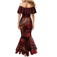 Personalised Polynesia Zodiac Scorpio Family Matching Mermaid Dress and Hawaiian Shirt Galaxy Polynesian Pattern Chest Tattoo Style